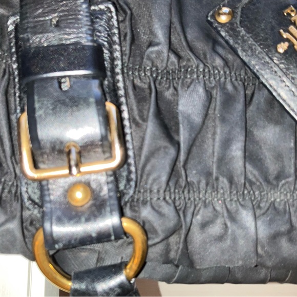 Prada Gorgeous Nylon and Leather Tote with Decorative Gathered Band - Picture 4 of 15